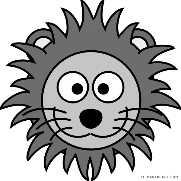 Cartoon Lion Animal Free Black White Clipart Images - Animal Coloring Book: An Amazing Animal Coloring Adventure (600x600)