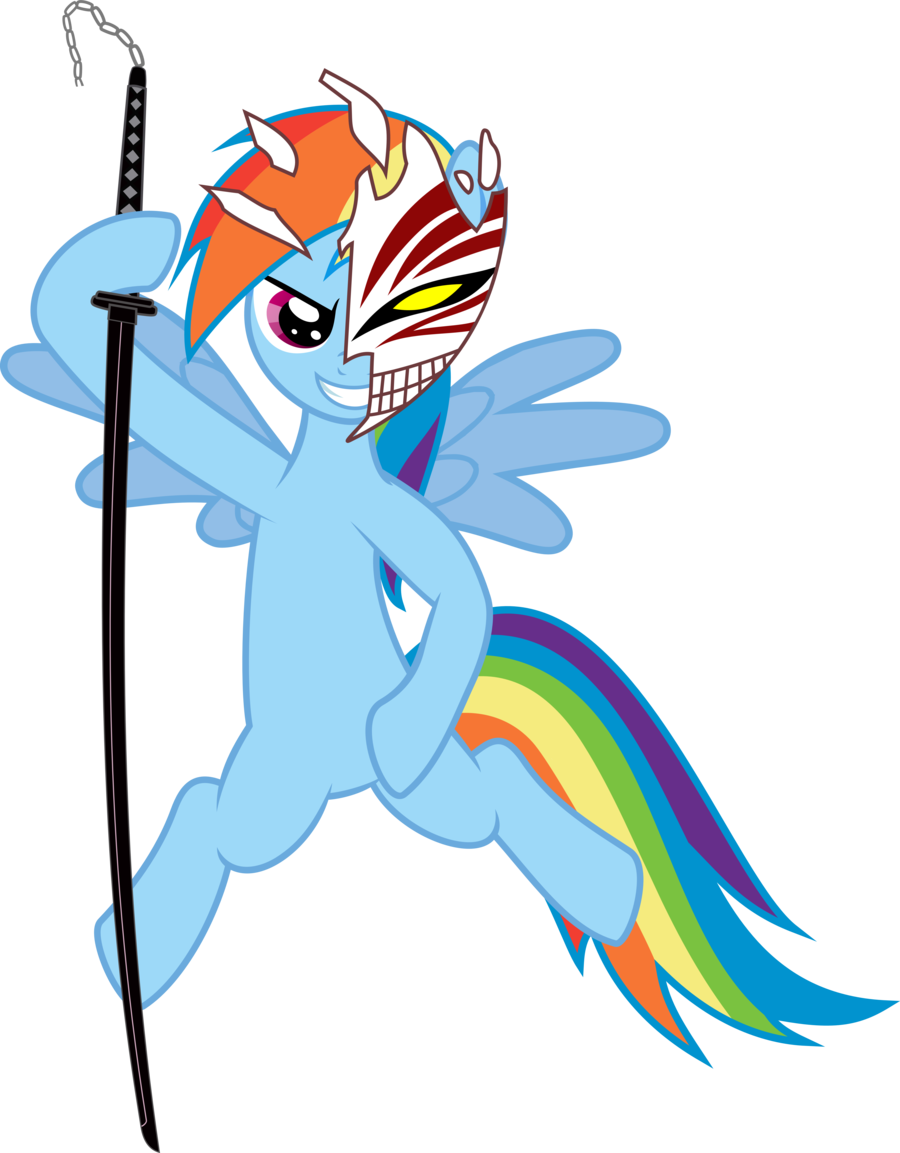 Baka-neku, Bleach , Crossover, Mask, Rainbow Dash, - Bleach My Little Pony Crossover (900x1153)