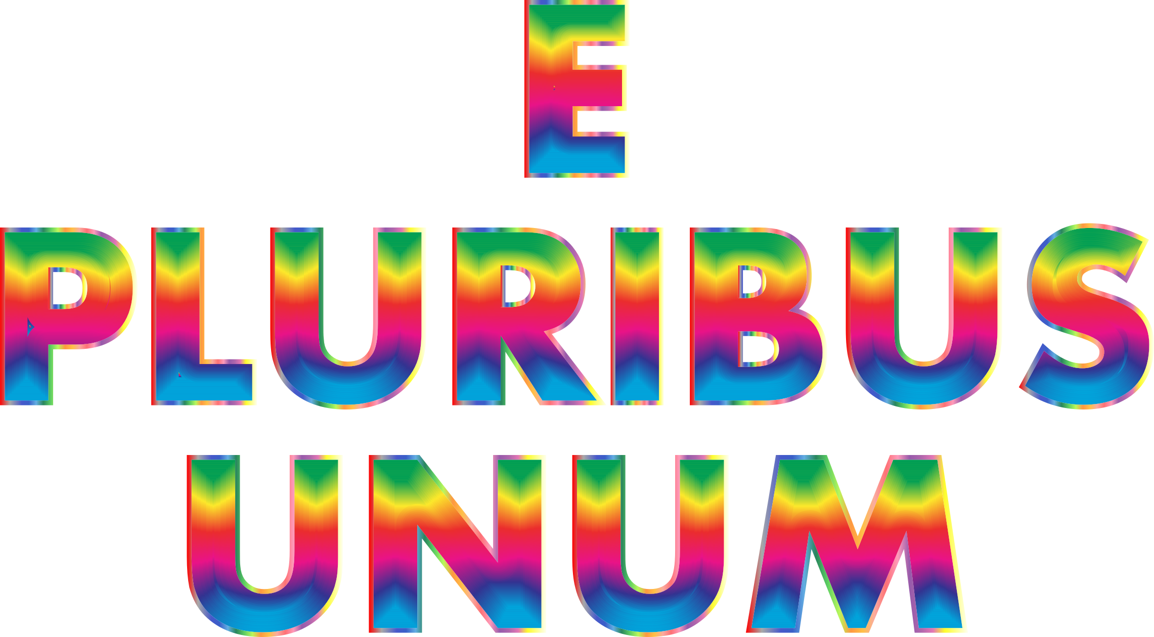 Pluribus Unum Rainbow Typography No Background - Typography (2282x1260)