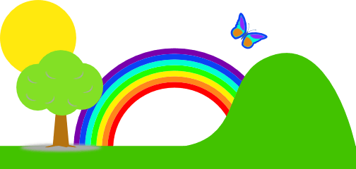 Rainbow Background Clipart Kid - Clip Art (504x240)