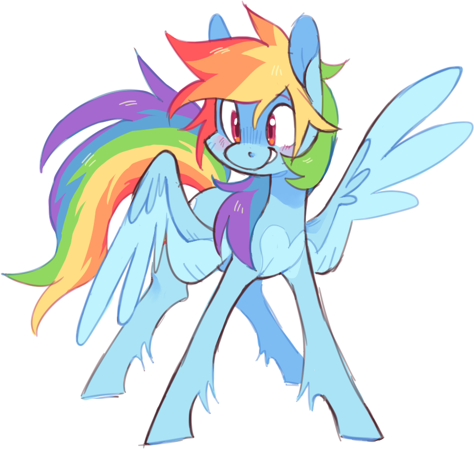 Xenon, Blushing, Female, Mare, Pegasus, Rainbow Dash, - Rainbow Dash (991x914)