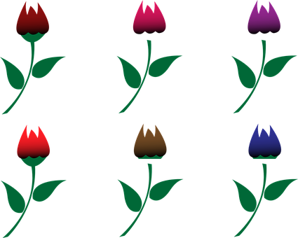 Roses, Flower, Colorful, Red, Blue - Vektor Bunga Warna Warni Png (425x340)