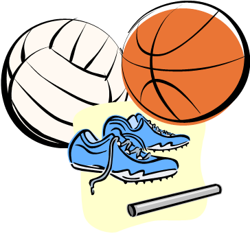 Basketball Team Clipart Girl Athlete - Volleyball (364x341)