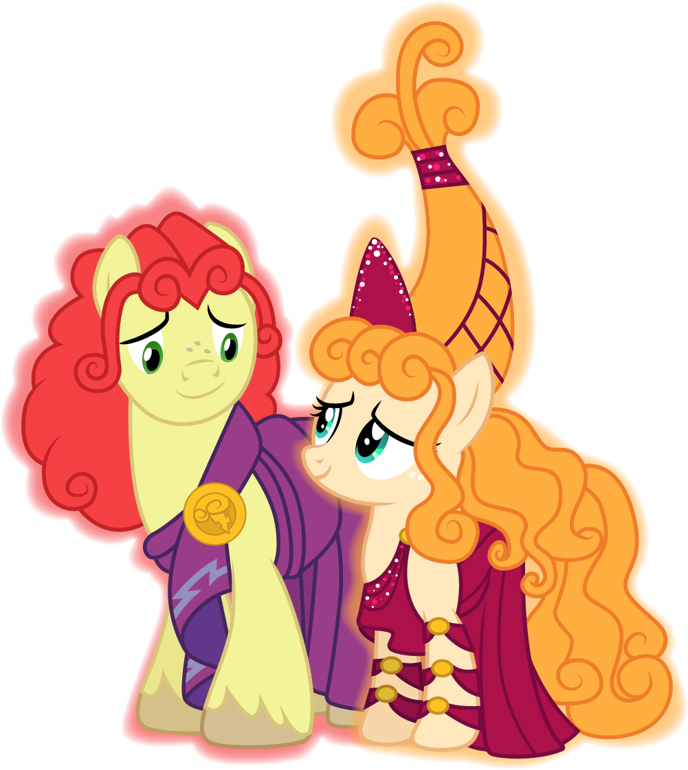 Bright Mac And Pear Butter As Zeus And Hera By Cloudyglow - Mlp Bright Mac And Buttercup (1001x1121)