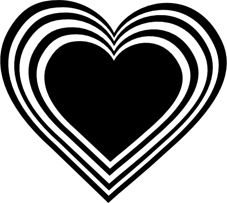 Trunk Clipart Clip Art Black And White Heart - Black And White Heart (448x400)