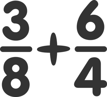 Addition Fractions Numerator Denominator P - Math Equation Clipart (376x340)
