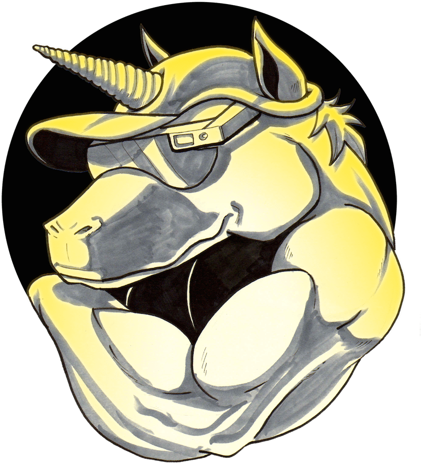 The Badass Unicorn And His Badass Hat By Clay Graham - Badass Unicorn (1000x1000)