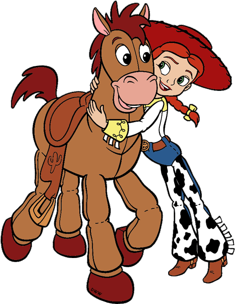 Cartoon Woody Cliparts - Toy Story Jessie And Bullseye (475x613)