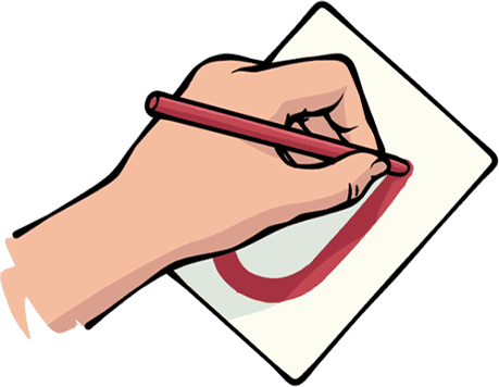 Hand Emoji Clipart Left Handed - Cartoon Left Hand Writing (459x356)