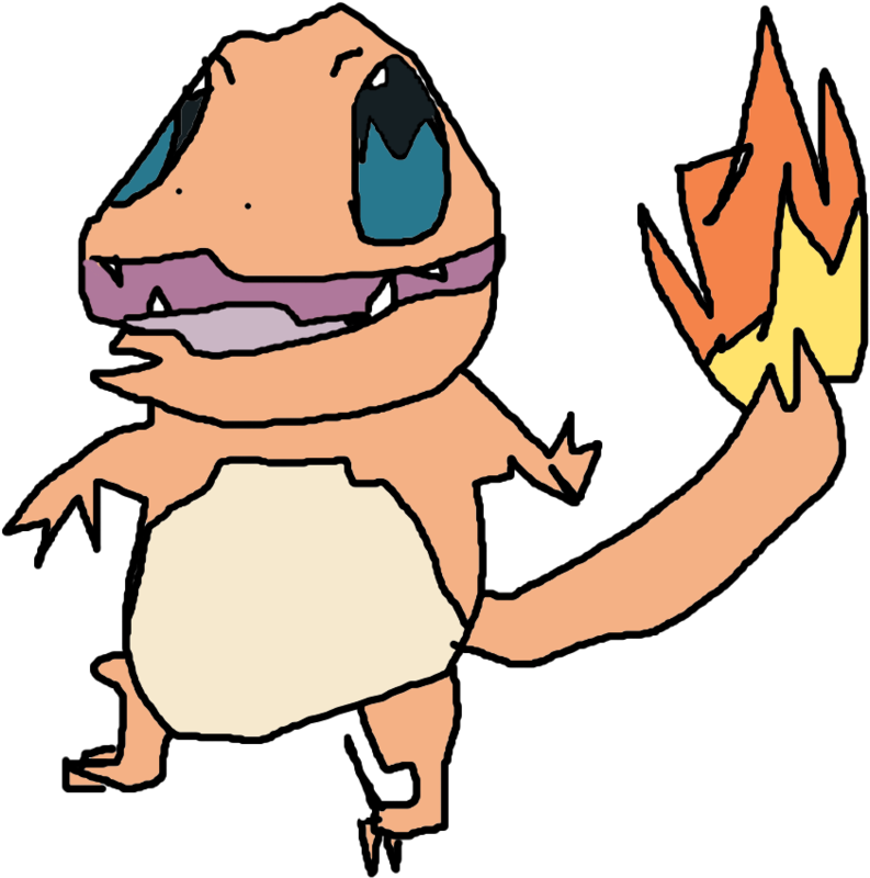 Charmander Drawn With Left Hand By Slimmagenta - Digital Art (871x917)