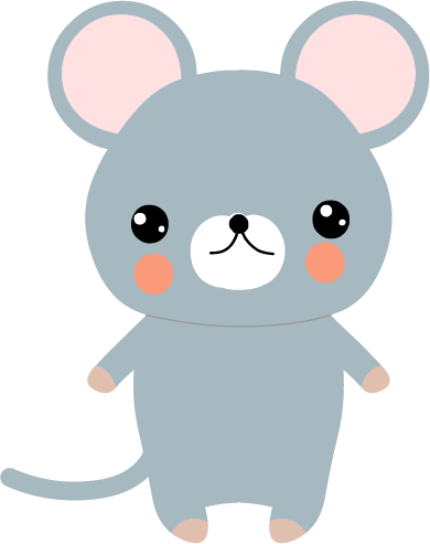 ねずみ の 簡単 かわいい イラスト (390x493)