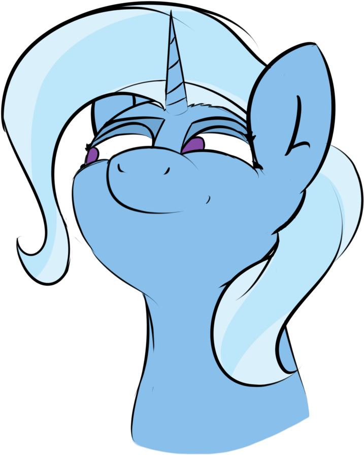 Messenger, Bust, Empty Eyes, Female, Grin, Mare, No - Cartoon (1024x1024)