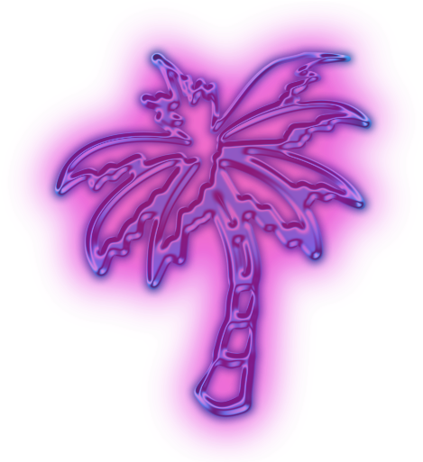 Neon Palm Trees Clipart - Clip Art (512x512)