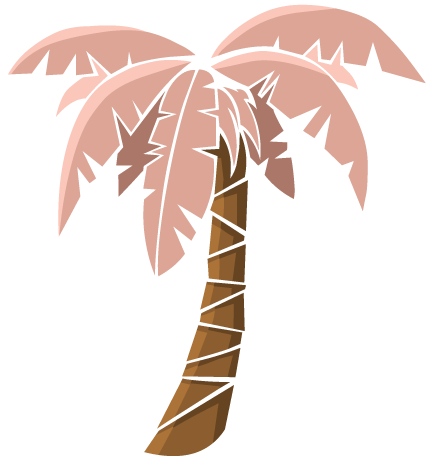 Palm Tree Drawing Outline Two Tone Image - Palm Tree Png Drawing (434x471)