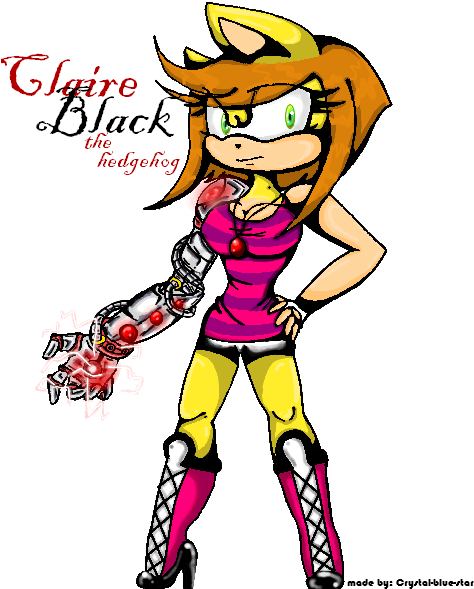 Claire Black Sapphire The Hedgehog By Crystal Blue - Cristal Blue The Hedgehog (500x600)