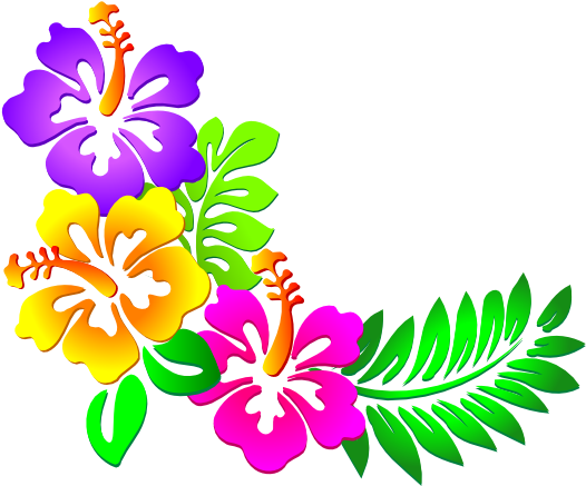 Hibiscus Corner 2 Clip Art - Flowers Clip Art (600x452)