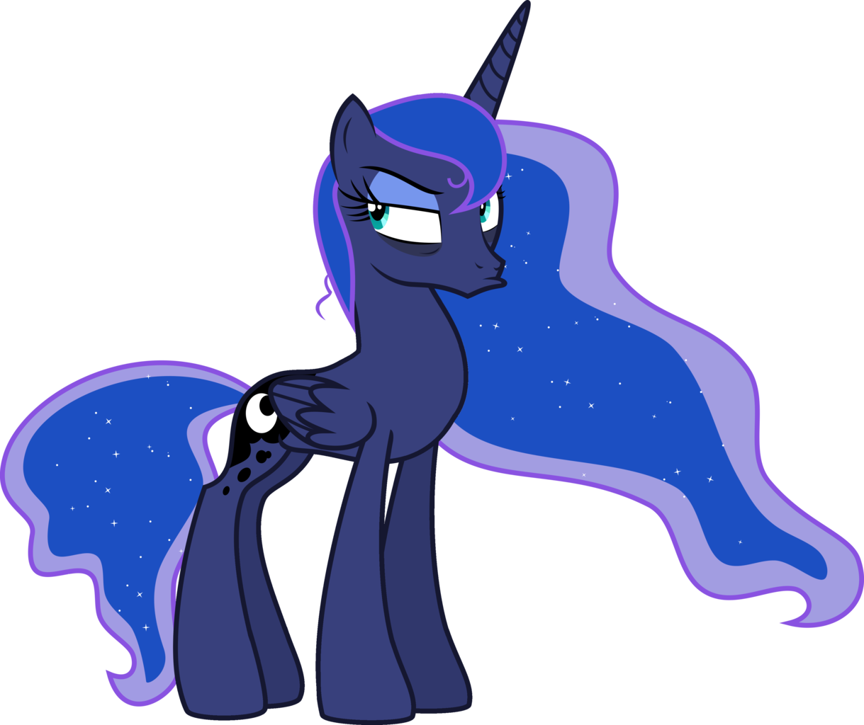 Accessory-less Edit, Alicorn, A Royal Problem, Artist - Mlp Princess Luna Sad (1219x1024)