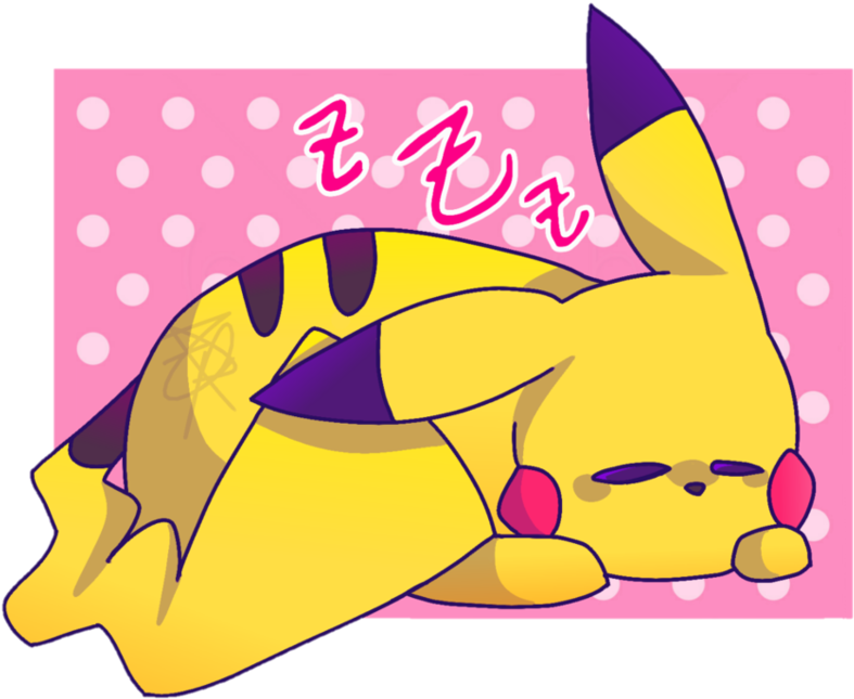 Sleepy Pikachu By Zannbie - Cartoon (965x827)