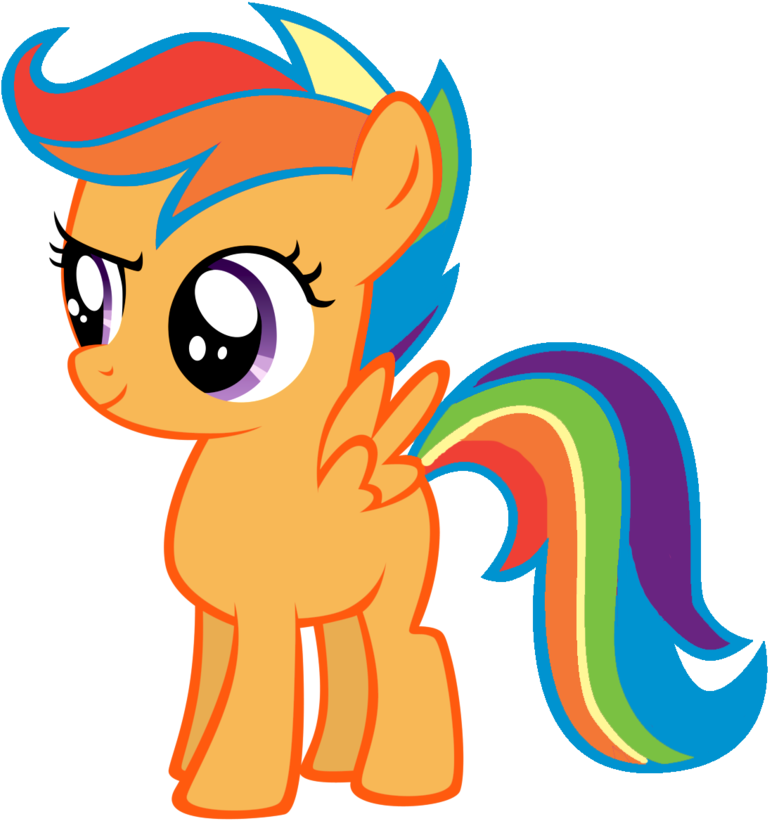 Scootaloo With Rainbow Dash Mane By Cityponie - My Little Pony Recolors (900x971)