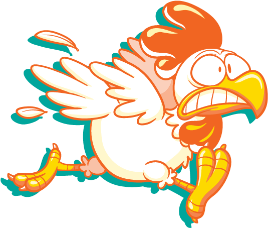 Chicken As Food Hen Drawing Clip Art - Chicken Running Cartoon Png (549x472)