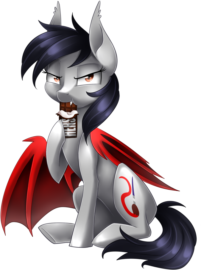 Scarlet-spectrum, Bat Pony, Candy, Chocolate, Cute, - Cartoon (842x1024)