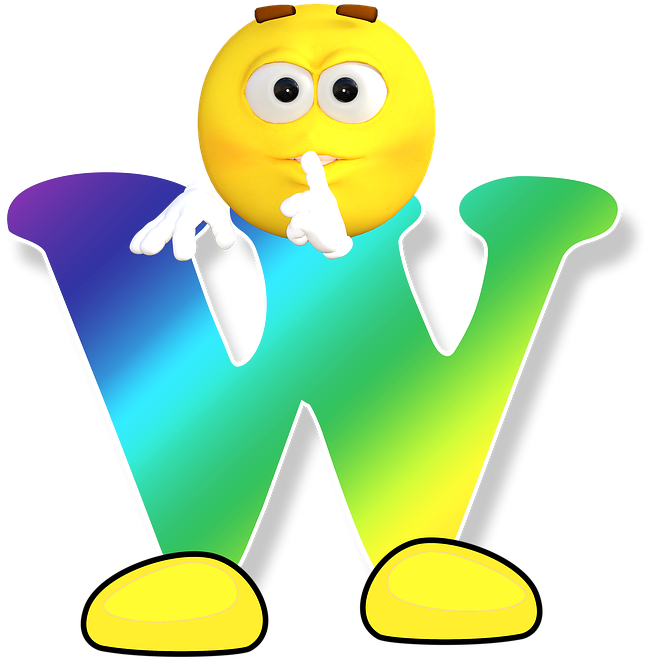 Cartoon Alphabet Letters 9, Buy Clip Art - Smiley Letter W (720x720)