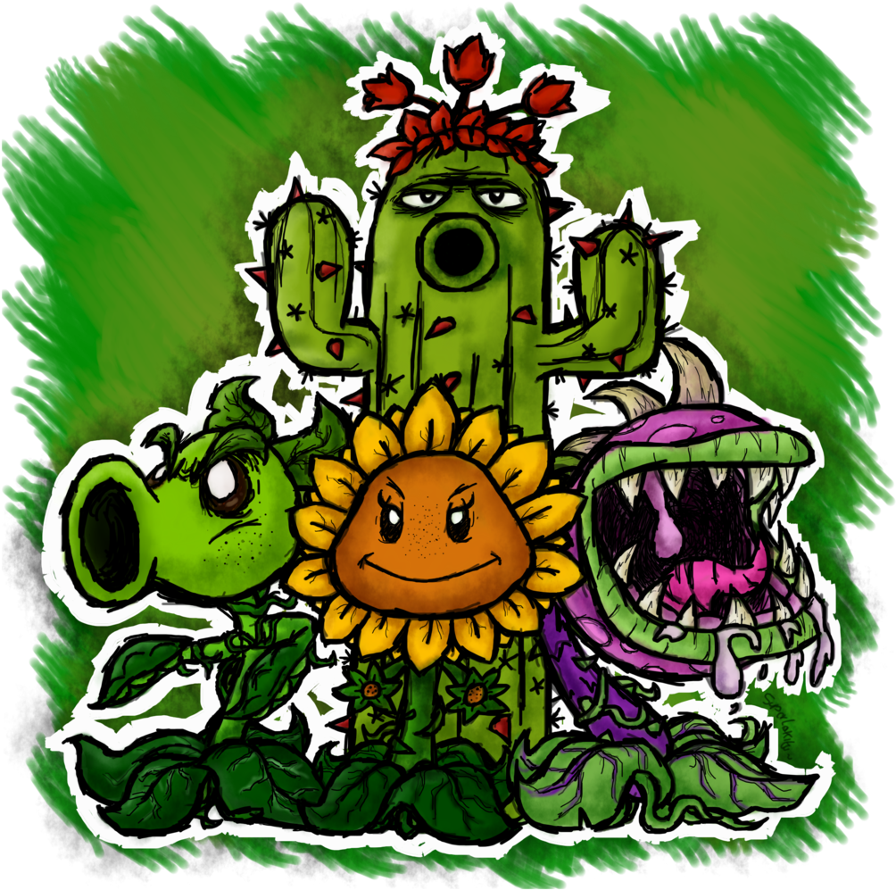 The Good Side Of The Garden Warfare By Boxbird - Almofada Plants Vs Zombies (1024x1024)