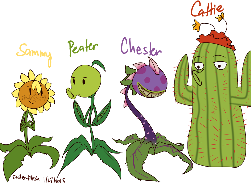 Dash Drawings Dash Doodles My Art Sunflash Peashooter - Cactus Pvz Gw Drawing (960x730)