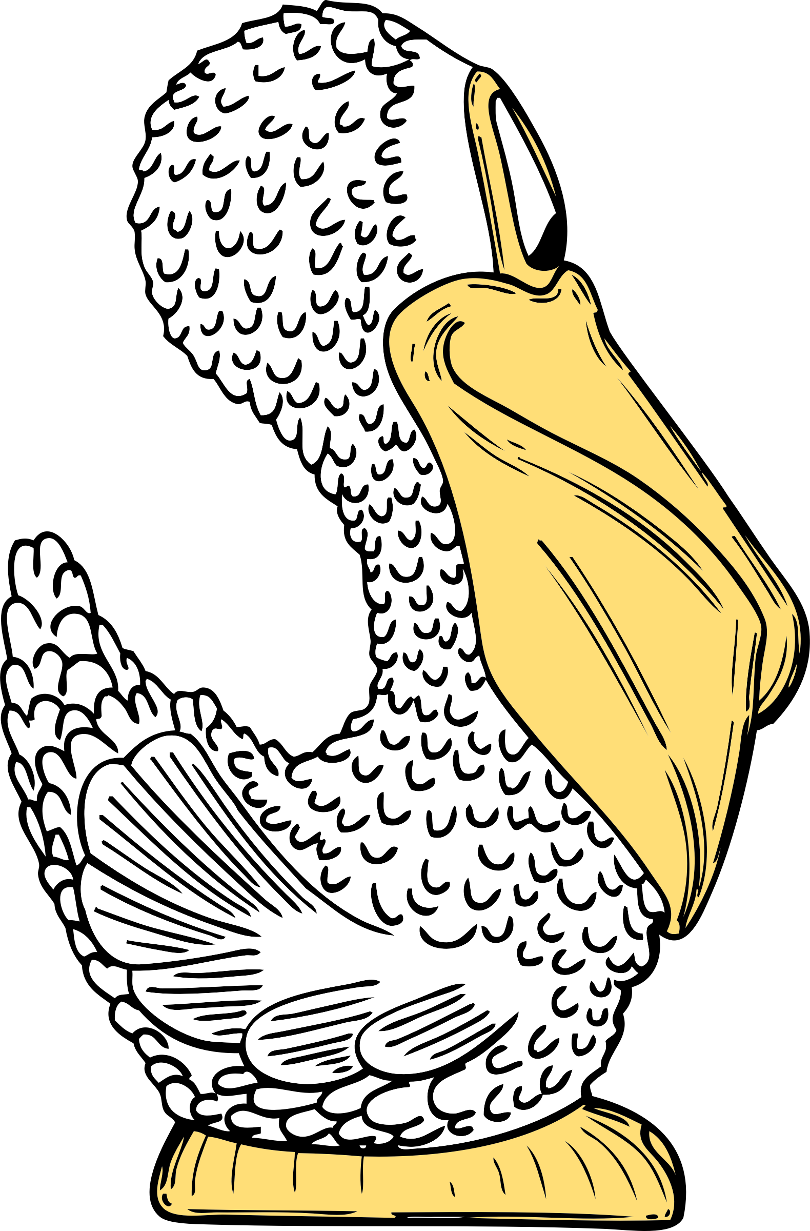This Free Icons Png Design Of Pelican Side View - Cartoon Pelican Shower Curtain (1580x2400)