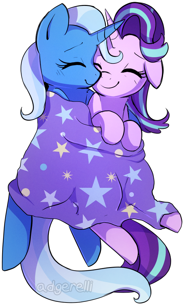 Eyes Closed, Female, Floppy Ears, Glimmerbetes, Lesbian, - Mlp Trixie X Starlight Glimmer (1000x1000)