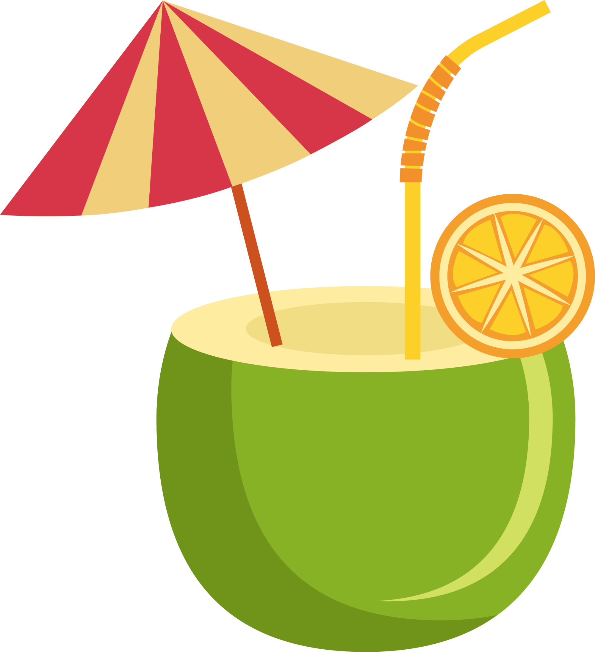 Orange Juice Orange Drink Coconut Milk Coconut Water - Desenho Côco Png (2000x2194)