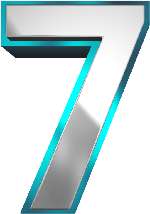 Blue Clipart Number 7 - Number Seven Png (591x792)