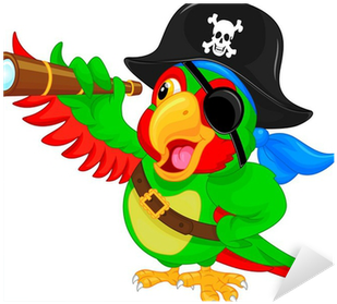 Pirate Parrot Cartoon (400x400)