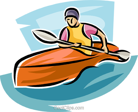 Kayaker In Rapids Royalty Free Vector Clip Art Illustration - Kayaker In Rapids Royalty Free Vector Clip Art Illustration (480x390)