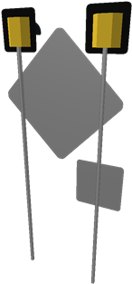 Warning Sign With Caution Blinkers / Speed Plaque - Electrical Connector (420x420)