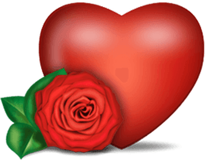 Romance Clipart Double Heart - Lovely Rose And Heart (400x400)