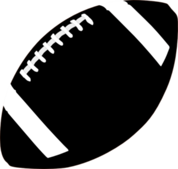 Black And White Football Clipart (600x570)