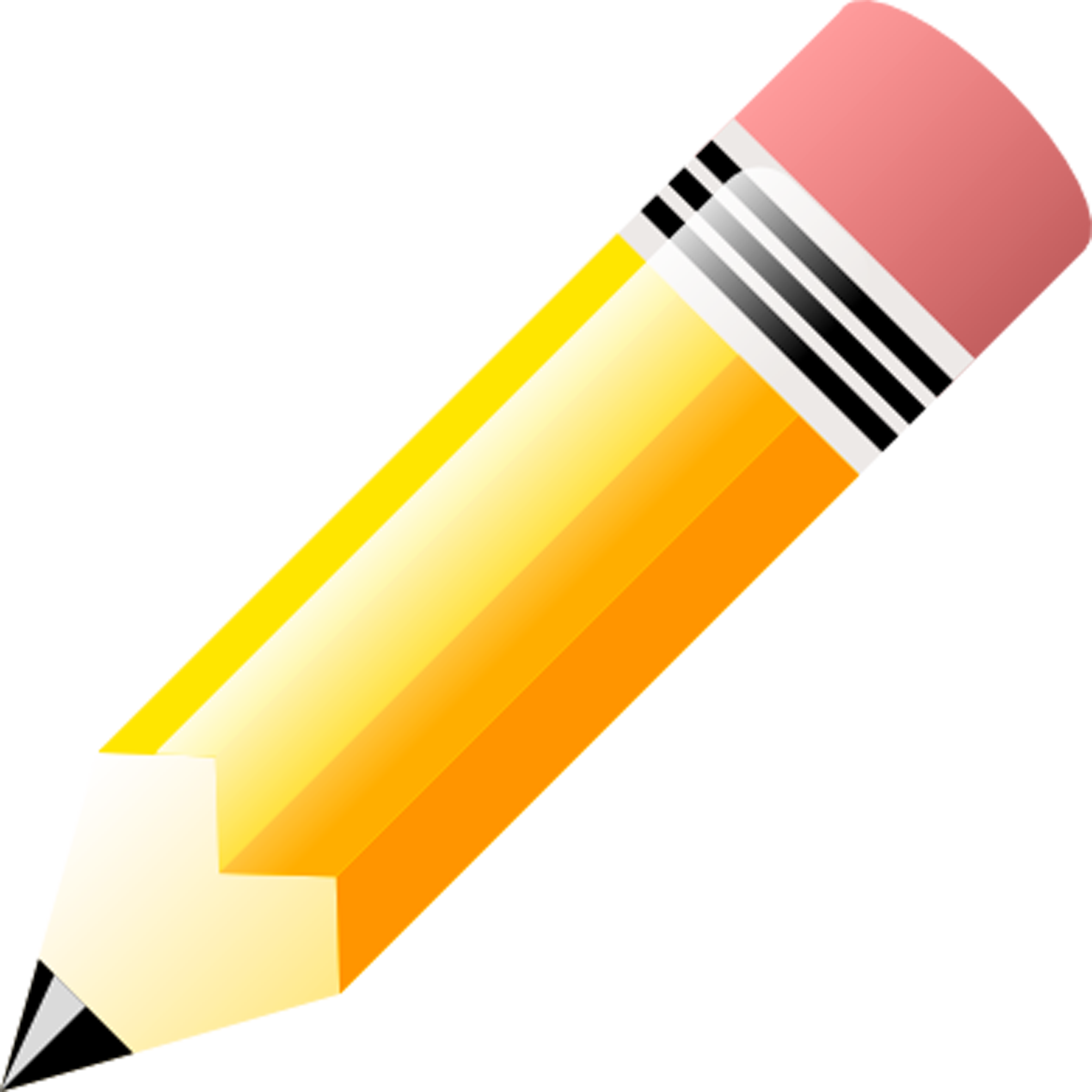 El Lápiz Amarillo Y Blanco - Pencil Clipart (2362x2362)