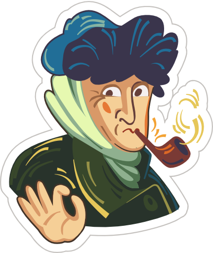 Now You Can Find Arthive Stickers In Telegram Â€“ Ð - Van Gogh Clip Art (431x512)