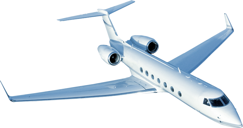 Private Jet Flying Png (831x437)