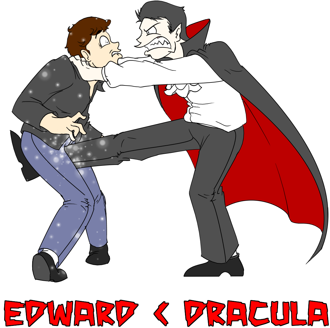 Twilight Clipart Dracula - Dracula Vs Edward (1111x1132)