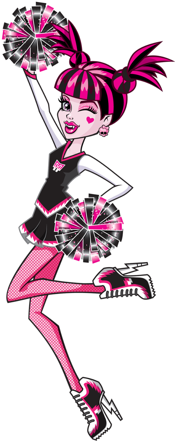Sport Clipart Monster - Monster High Draculaura Cheerleader (565x1413)