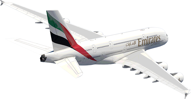 Emirates A380 - Emirates Airbus A380 Png (767x400)