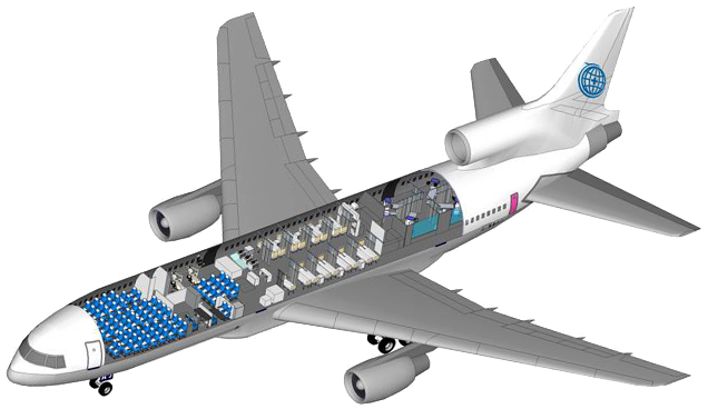 Artist's Sketch Of The Global Flight Relief's L-1011 - Operation Blessing Flying Hospital (700x402)
