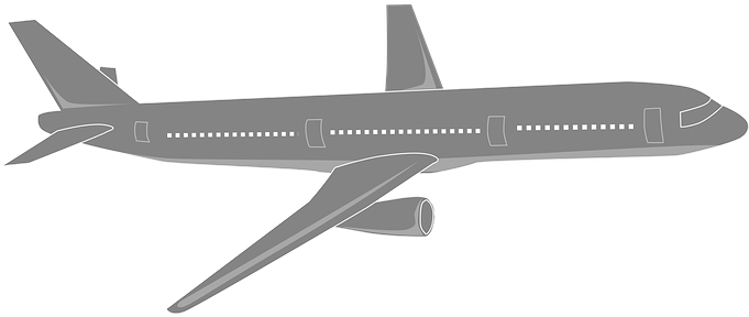 Airplane, Flying, Plane, Aircraft, Air - Aeroplane Black And White (680x340)