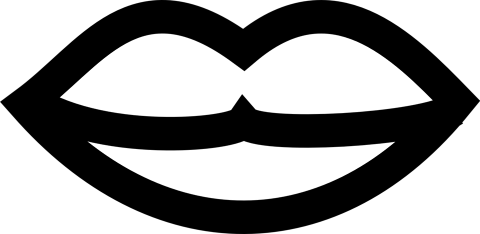 Lips Clip Art Black And White - Lips Image Black And White (958x468)