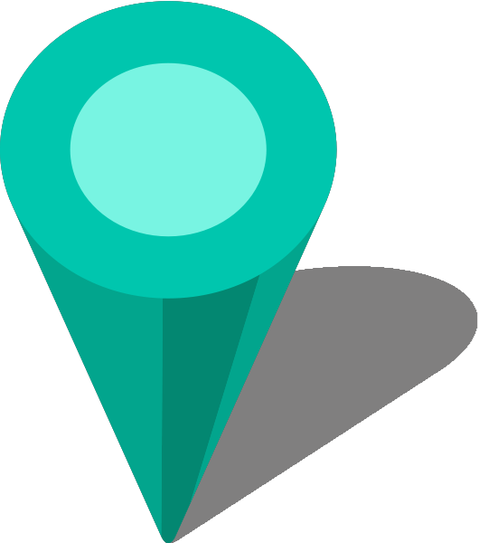 Simple Location Map Pin Icon3 Turquoise Blue Free Vector - Turquoise Location Pin Icon Png (530x600)