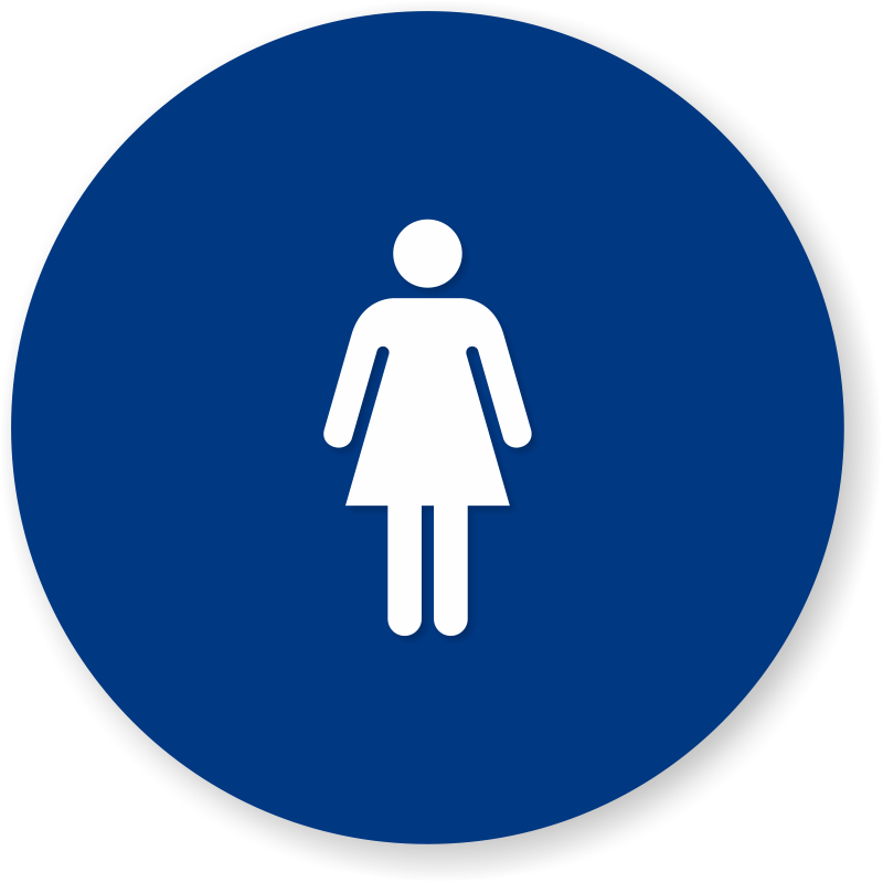 Women - Womens Bathroom Sign Circle (800x800)