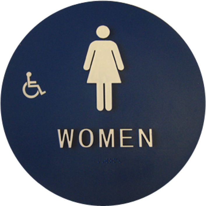 Royal Blue "ada" 12" Rd - Women Restroom Sign (800x800)