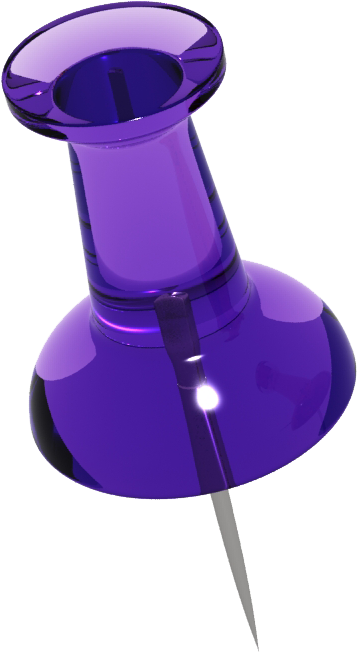 Purple Transparent Push Pin Pinterest Logo Collection - Vector Push Pin Purple (434x726)